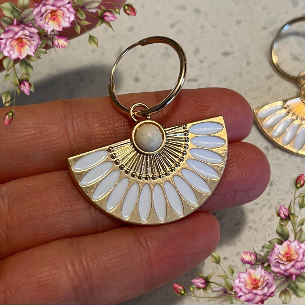 Bohemian Vintage‎ Style Semi-Circle Fan-Shaped Hoop Earrings
